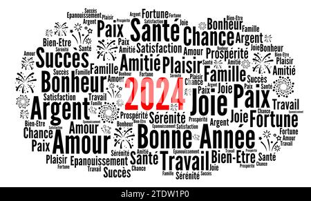 Peace 2024 Word Cloud In Different Languages Stock Photo Alamy   Happy New Year 2024 Word Cloud Concept In French Language 2tdw1p0 