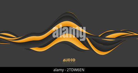 Sound wave visualiztion. 3D colorful solid waveform. Voice sample ...