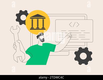 Core banking IT system abstract concept vector illustration Stock ...