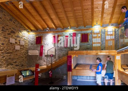 Capo di Ponte: Municipal Archaeological Park of Seradina-Bedolina, museum, rock art sites, rock drawings in Valcamonica (Camonica Valley) in Brescia, Stock Photo