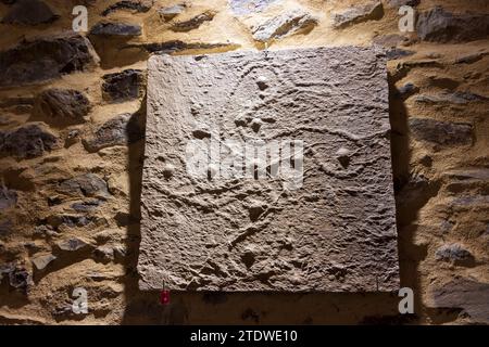 Capo di Ponte: Municipal Archaeological Park of Seradina-Bedolina, museum, rock art sites, rock drawings in Valcamonica (Camonica Valley) in Brescia, Stock Photo