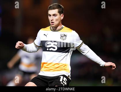 Burslem, UK. 19th Dec, 2023. Conor Grant of Port Vale during the Carabao Cup match at Vale Park, Burslem. Picture credit should read: Andrew Yates/Sportimage Credit: Sportimage Ltd/Alamy Live News Stock Photo