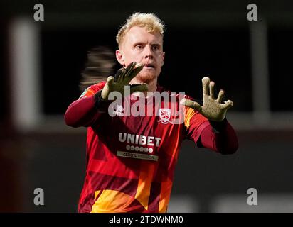 Burslem, UK. 19th Dec, 2023. Tom Glover of Middlesbrough during the Carabao Cup match at Vale Park, Burslem. Picture credit should read: Andrew Yates/Sportimage Credit: Sportimage Ltd/Alamy Live News Stock Photo