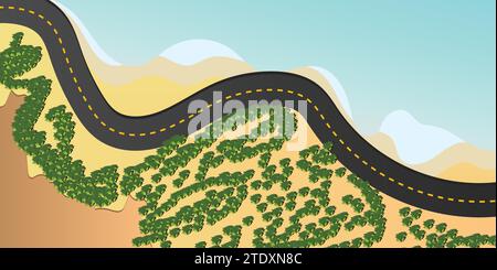 TRACK ILLUSTRATION BY THE BEACH Stock Vector
