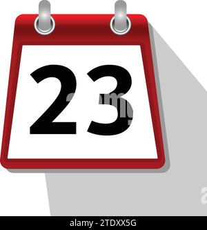 23 simple calendar icon on white background Stock Vector
