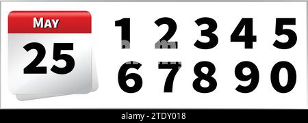 Vector calendar number may all numbers Stock Vector