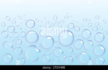 WATER BUBBLES BLUE BACKGROUND Stock Vector