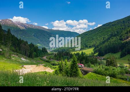 Gossensaß (Colle Isarco): freeway bridge Gossensaß-Viadukt (Viadotto Colle Isarco), Brenner Railway in South Tyrol, Trentino-South Tyrol, Italy Stock Photo