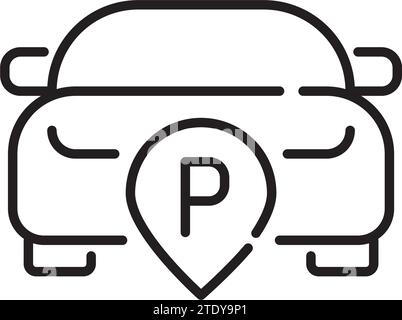 Car parking. Pixel perfect, editable stroke Stock Vector