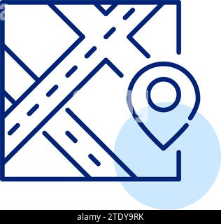 Navigation app. Map locator pin. Pixel perfect icon Stock Vector