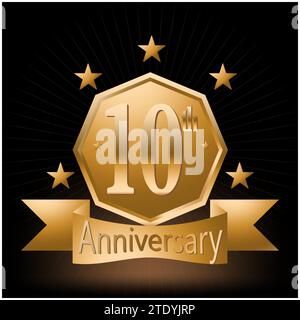 10th Anniversary Celebration Logo Vector Stock Vector