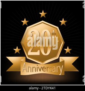 20th Anniversary Celebration Logo Vector Stock Vector