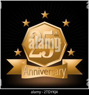 25th Anniversary Celebration Logo Vector Stock Vector