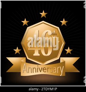 46th Anniversary Celebration Logo Vector Stock Vector