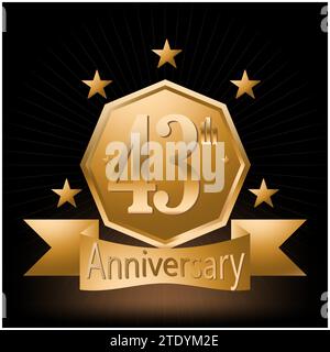 43th Anniversary Celebration Logo Vector Stock Vector