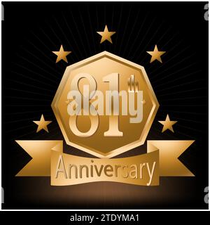 81th Anniversary Celebration Logo Vector Stock Vector