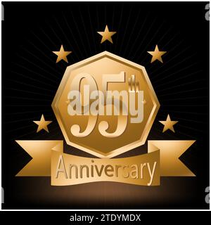 95th Anniversary Celebration Logo Vector Stock Vector