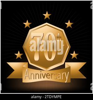70th Anniversary Celebration Logo Vector Stock Vector