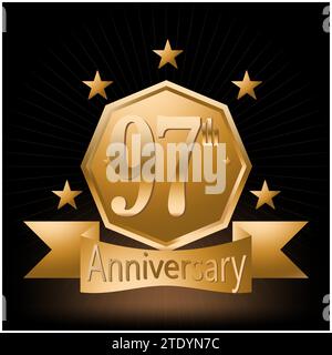 97th Anniversary Celebration Logo Vector Stock Vector
