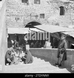 Souk at Damascus Gate in Jerusalem ca. 1950-1955 Stock Photo