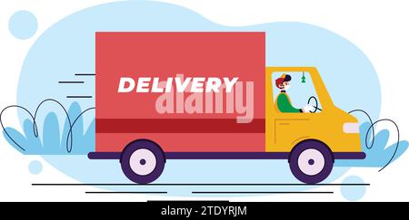Delivery Service with masks concept vector Stock Vector