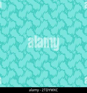 Abstract pattern of distorted geometric light turquoise colored shapes on turquoise background. Abstract full frame background with copy space. Stock Photo
