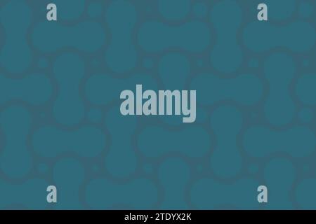 Seamless pattern of abstract geometric bluish cyan colored shapes on darker bluish cyan background. Abstract full frame background with copy space. Stock Photo