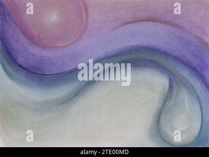 Abstract pastel art background, hand drawn on texture paper with copy space - Rainbow colours Stock Photo