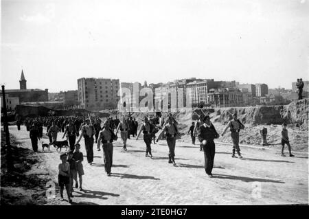 08/31/1936. The Martínez Barrio Battalion, Doing Instruction. Credit: Album / Archivo ABC / P. Orgaz Stock Photo