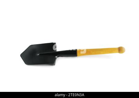 Black sapper blade. Close-up. Isolated on white background. Stock Photo