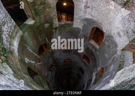 Orvieto, Italy - 18 November, 2023: view of the deep St. Patrick's Well in downtown Orvieto Stock Photo
