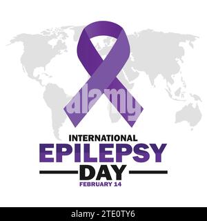 International Epilepsy Day. Vector illustration. February 14. Suitable for greeting card, poster and banner. Stock Vector