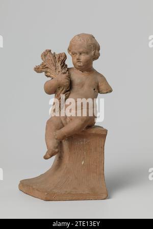 Season, presented by child with attribute ,, 1725 - 1740  Northern Netherlands terracotta (clay material)  Northern Netherlands terracotta (clay material) Stock Photo