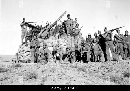 12/31/1936. Anti-aircraft pieces taken from the national army in Quinto Strait. Photo: Aldama. Credit: Album / Archivo ABC / Aldama Stock Photo