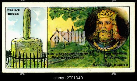 Battle of Neville's Cross, 1346 - Vintage Cigarette Card Illustration Stock Photo