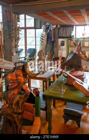 Objects at Diego Rivera and Frida Kahlo Studio and House in Mexico City, Mexico Stock Photo
