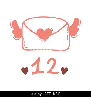 Advent calendar for 14 days. 14 days of the advent calendar on the theme of love Stock Vector