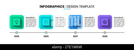 Infographic template with icons and 4 options or steps. Timeline. Can be used for workflow layout, diagram, banner, webdesign. Vector illustration Stock Vector