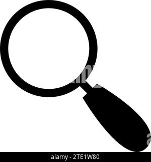 SEARCH ICON, PICTOGRAM OF A MAGNIFYING GLASS IN BLACK Stock Vector