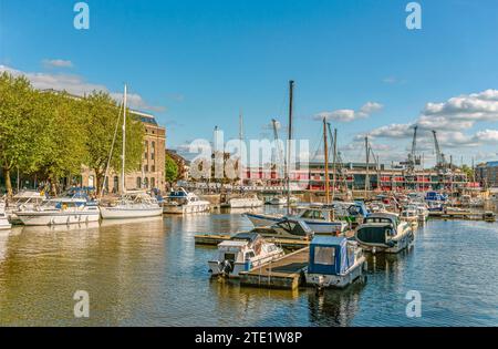 Marina at the Millenium Square Landing in the Floating Harbour of Bristol, Somerset, England, United Kingdom Stock Photo