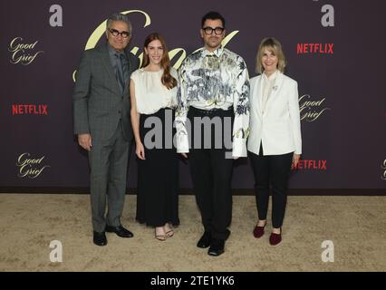 Los Angeles, Ca. 19th Dec, 2023. Eugene Levy, Sarah Levy, Daniel Levy, Deborah Divine at the Netflix LA Premiere Of Good Grief on December 19, 2023 at The Egyptian Theater in Los Angeles, California. Credit: Faye Sadou/Media Punch/Alamy Live News Stock Photo