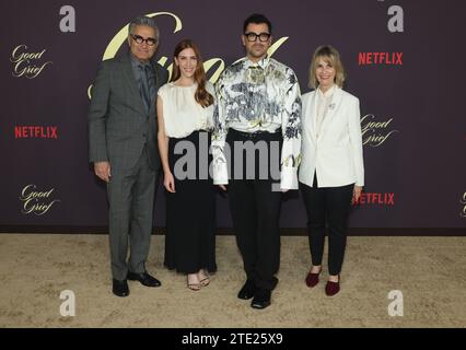 LOS ANGELES, CA - DECEMBER 19: Eugene Levy, Sarah Levy, Daniel Levy, Deborah Divine at the Netflix LA Premiere Of Good Grief on December 19, 2023 at The Egyptian Theater in Los Angeles, California. Copyright: xFayexSadoux Stock Photo