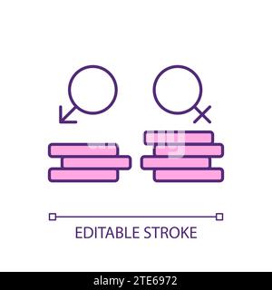 2D simple customizable thin line willingness to pay icon Stock Vector
