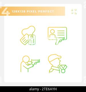 Gradient simple weapons icons collection Stock Vector