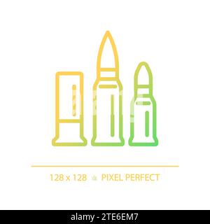 2D thin line pixel perfect simple gradient caliber icon Stock Vector