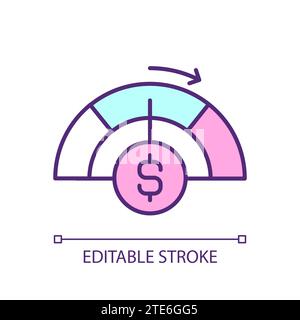 2D simple customizable thin line clothing pink tax icon Stock Vector