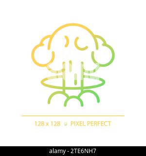 2D thin line pixel perfect gradient nuclear explosion icon Stock Vector