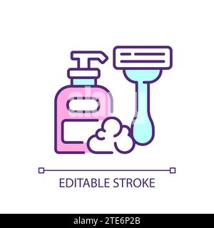 2D customizable thin line pink tax on personal care icon Stock Vector