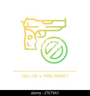 2D thin line pixel perfect simple gradient gun control icon Stock Vector