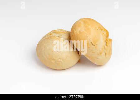 Breakfast bread rolls isolated on white background Stock Photo